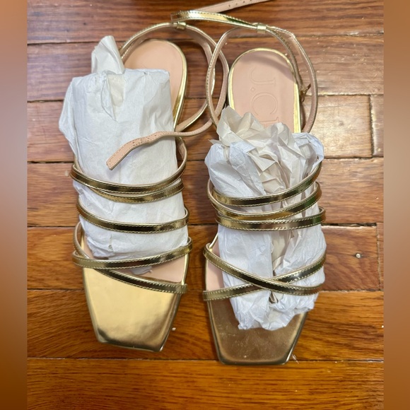 J. Crew New Capri strappy sandals in metallic leather Size 9 Brand New - Picture 4 of 5